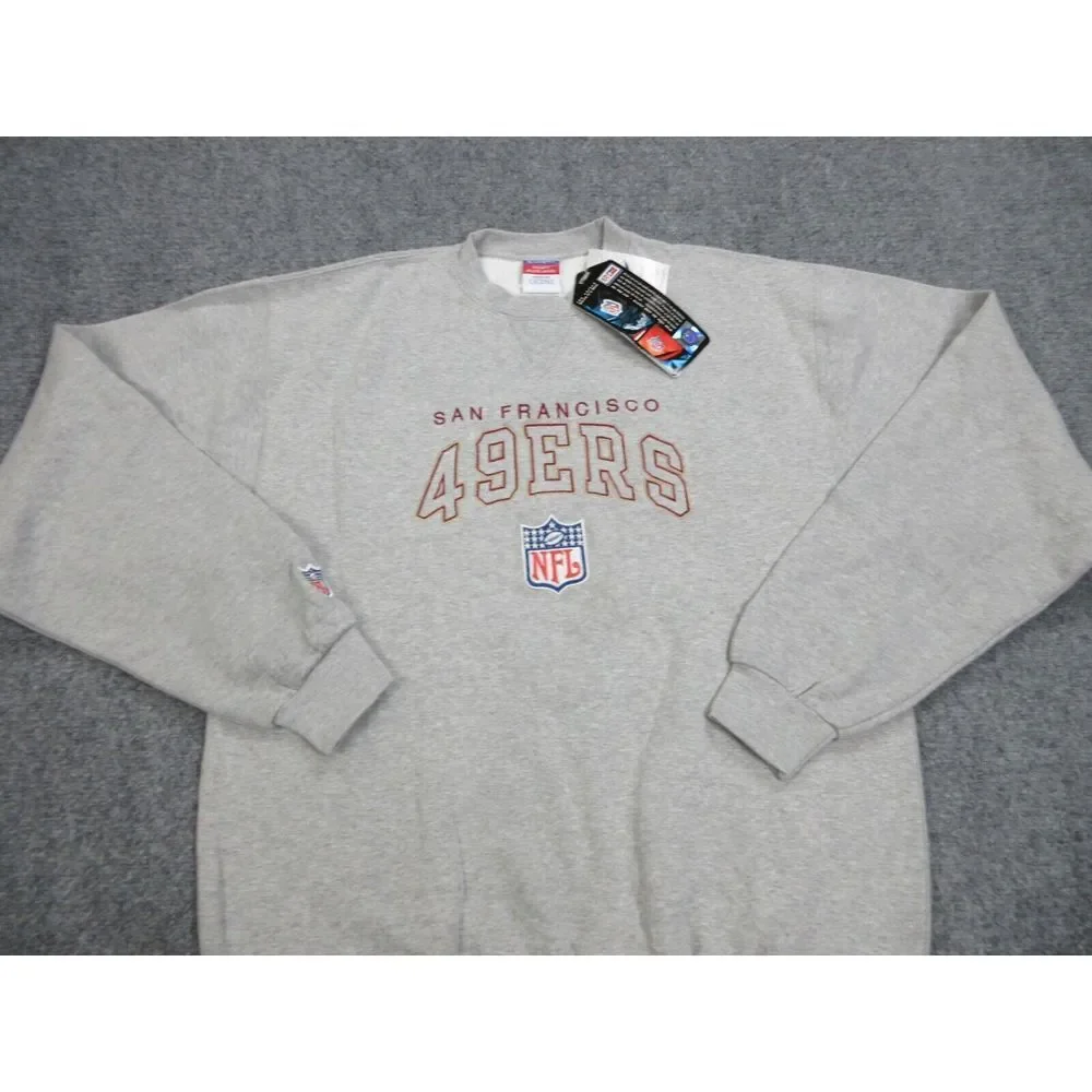 VINTAGE San‎ Francisco 49ers Sweater Mens XL Gray NFL Football Champion Pro Line